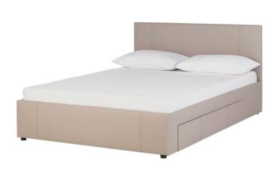 Hygena Beckett Double 2 Drawer Bed Frame - Latte